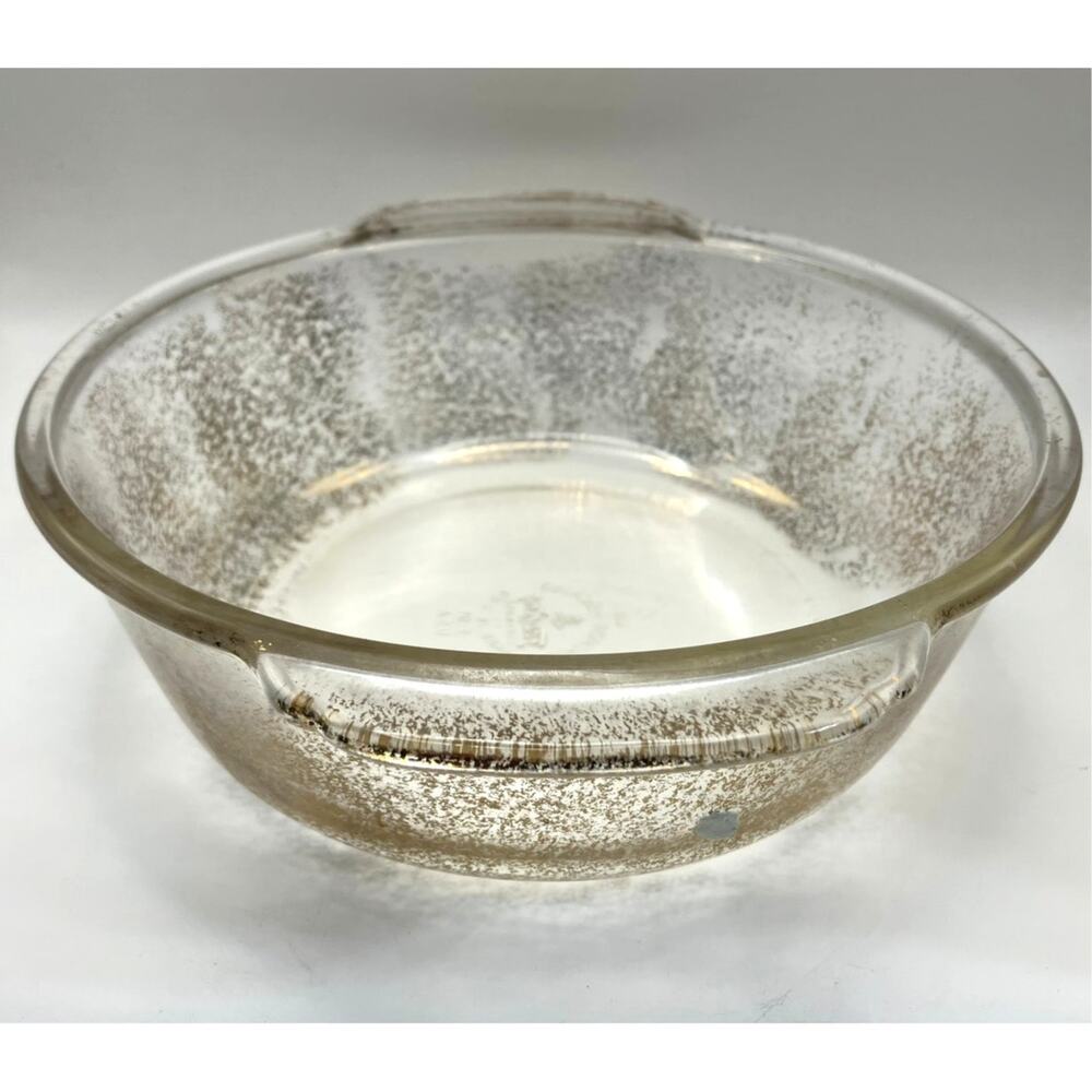 Vintage Fire-King Anchor Hocking Gold Fruit Glass 2 QT Casserole Dish USA - Picture 7 of 9